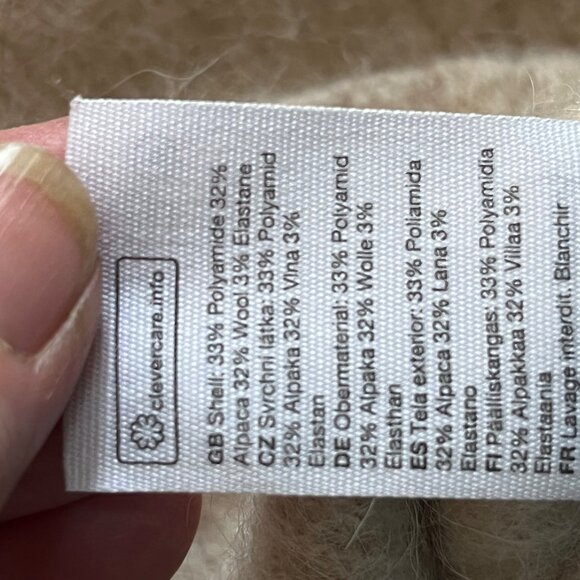 Los Angeles Atelier Beige Alpaca Blend Cropped Knit Mock Turtleneck Sweater Med‎ - Picture 5 of 6